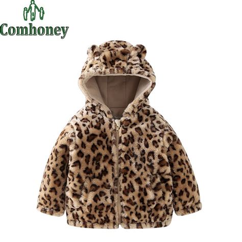 baby jas luipaard hooded fleece meisjes jas tijger coral jongens bovenkleding peuter overjas