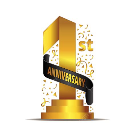 st anniversary clipart hd png st anniversary golden ribbon text