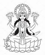 Lakshmi Goddess Illustration Stock Vector Drawing Depositphotos Baksiabat Prosperity sketch template