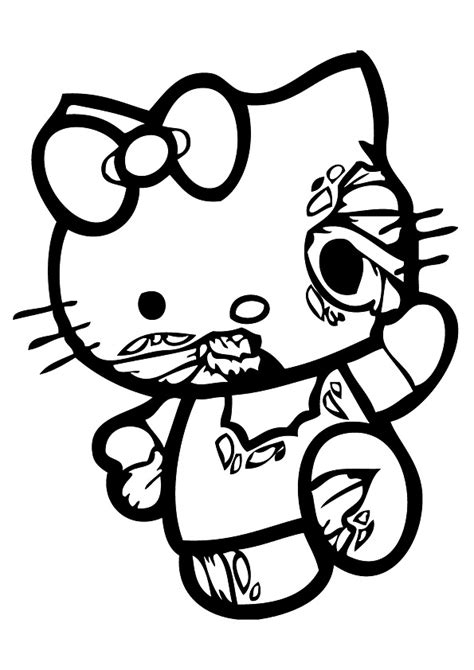 scary  kitty coloring pages coloring pages