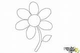 Draw Flower Easy Steps Coloring Step Drawingnow Print sketch template