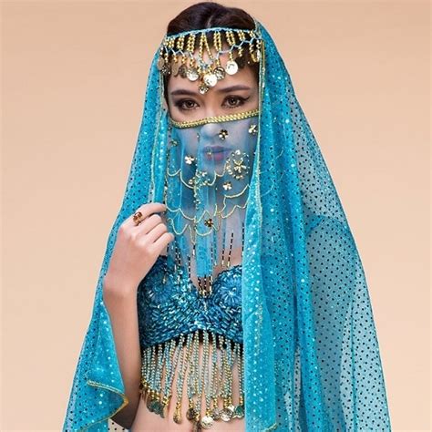 sexy women indian belly dance veils party halloween egyptian scarf veil