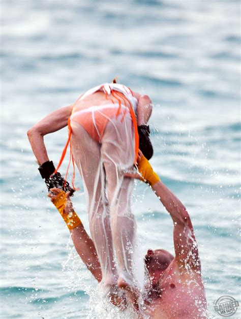 Nicollette Sheridan Caught Training In Wet Bikini On A