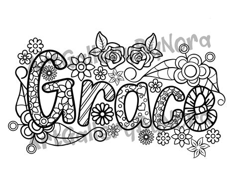 coloring pages grace coloring  adults christian quote etsy