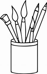 Brushes Pencils Wecoloringpage Themed Peintre Gcssi Coloringpagesfortoddlers sketch template