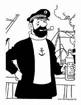 Tintin Haddock Capitaine Laguerche Danieguto Coloriages sketch template