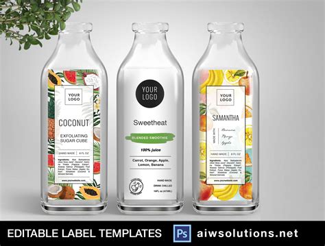fruit juice label smoothies label template