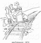 Railroad Tracks Driver Coloring Late Clip Taking Retro Vintage Picsburg sketch template