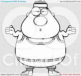 Plump Shrugging Careless Gym Man Outlined Coloring Clipart Vector Cartoon Cory Thoman sketch template