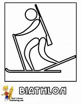 Coloring Biathlon Pages Sports Olympic sketch template