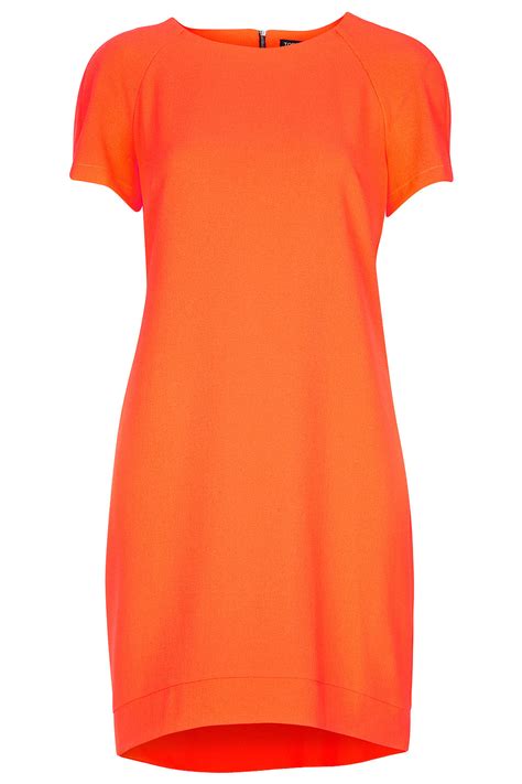 Lyst Topshop Crepe Tee Shift Dress In Orange