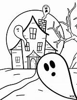 Coloring Ghost Pages Halloween Printable Kids Print sketch template