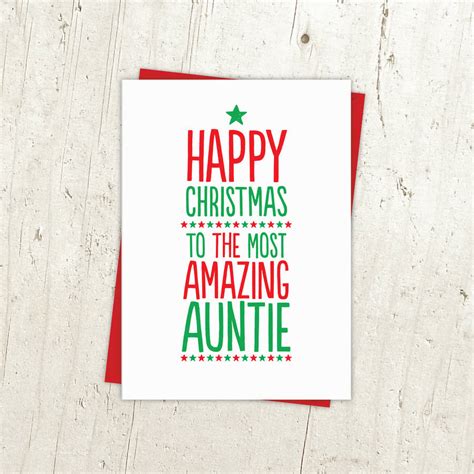 amazing aunt aunty auntie christmas card by a is for alphabet