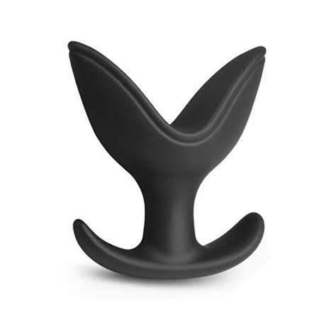 V Port Butt Butt Anal Sex Toy Open Mouth Anus Dilator Silicone Black