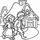 Gretel Hansel Coloring Pages House Getdrawings sketch template