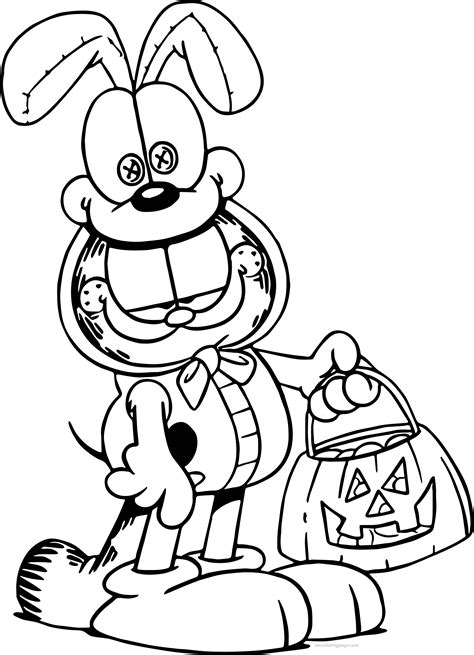 halloween garfield coloring page wecoloringpagecom