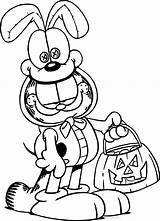 Garfield Coloring Halloween Pages Printable Wecoloringpage Color Print Getcolorings sketch template