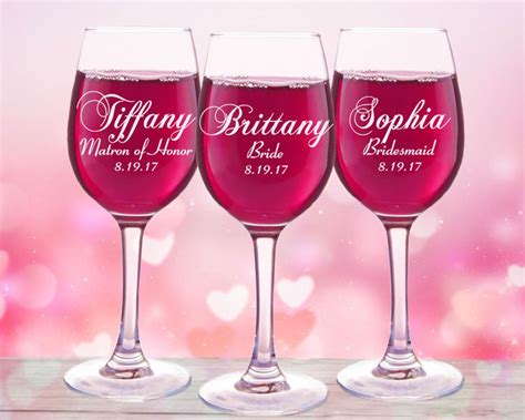 Bridal Party Wine Glasses Personalized Wedding T Custom