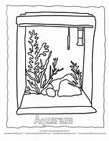 Aquarium Coloring Pages Drawing Fish Tank Empty Clipart Books Kids Gif Printable Library Popular sketch template