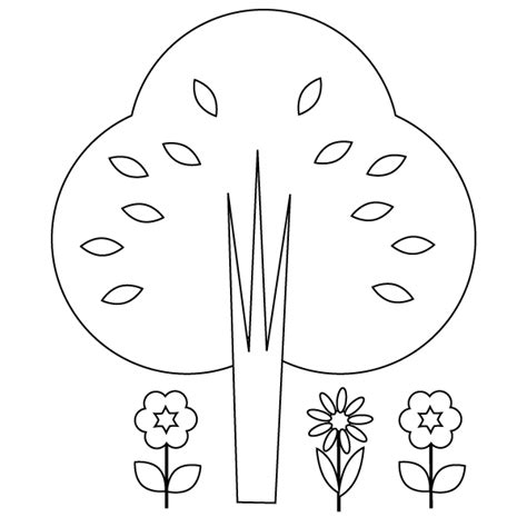 tree  flowers coloring page babadoodle