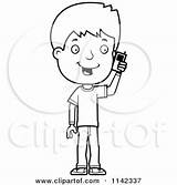 Talking Phone Boy Cell Clipart Cartoon Teenage Adolescent Coloring Thoman Cory Outlined Vector Illustration Royalty Balloon Businessman Donkey Word Small sketch template