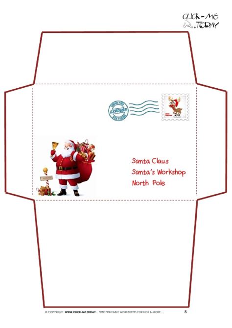 envelope template downloadable  printable santa envelopes north
