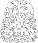 Mort Tete Mexicaine Roses Clases Skulls sketch template