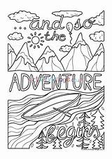 Colouring Adventure Begins So Kids Coloring Pages Quotes Sheets Adults Quote Mindfulness Older Summer Activityvillage Colour Activity Explore Books Take sketch template