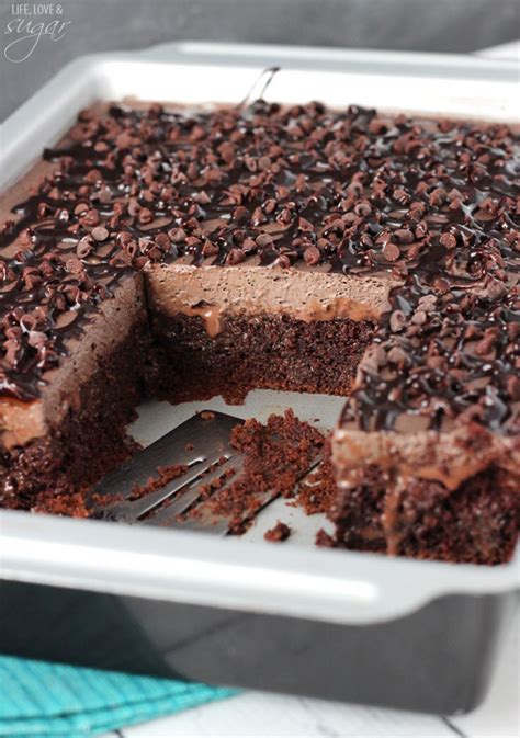 chocolate poke cake  indulgent  easy recipe desserts corner