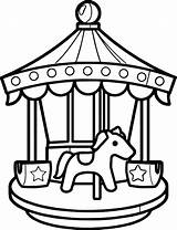 Carousel Coloring Pages Drawing Para Colorear Cute Feria Round Sheets Merry Go Carrusel Carnival Color Horse Printable Lighted Getdrawings Kids sketch template