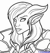 Warcraft Coloring Pages Characters Drawing Draw Draenei Kids Character Drawings Elf Female Colouring Book Dragon Dragoart Blood Adults Awesome Books sketch template