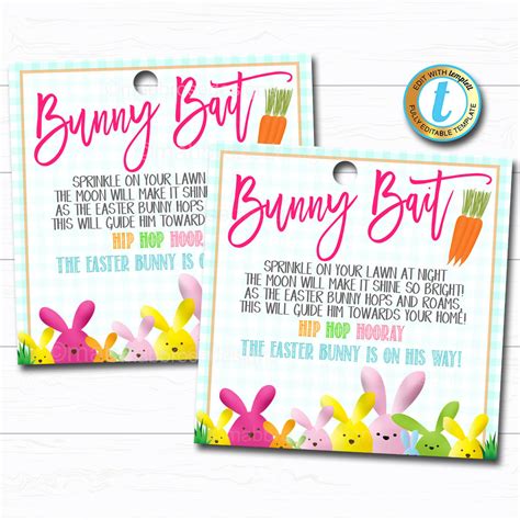 bunny bait printable tags printable world holiday