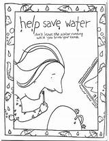 Water Coloring Pages Save Kids Conservation Saving Help Clipart Teeth Color Activities Tap Nature Related Preschool Template Off Print Brush sketch template