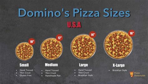 pizza sizes  crusts comparisons  big chain pizza