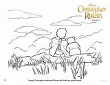 Christopher Robin Coloring Pooh Winnie Printable Sheet sketch template