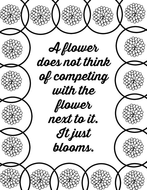 printable flower quote coloring pages