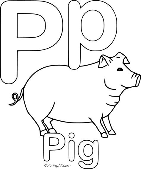 printable letter p coloring pages  vector format easy