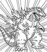 Godzilla Coloring Pages Monster Kids Printable Colorluna sketch template