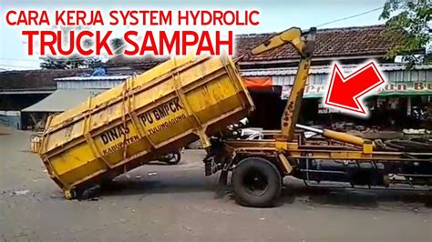 kerja truck bak sampah hydraulic automatic waste loader truck youtube