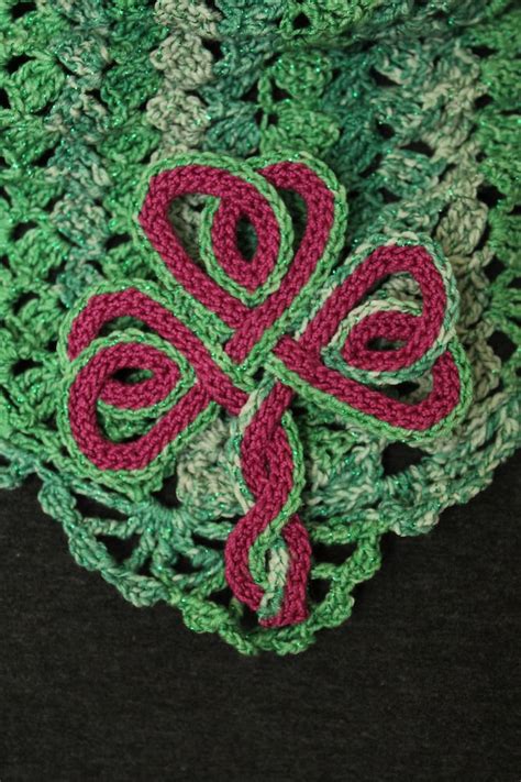 shawl pin celtic knot celtic shamrock easy crochet pattern etsy
