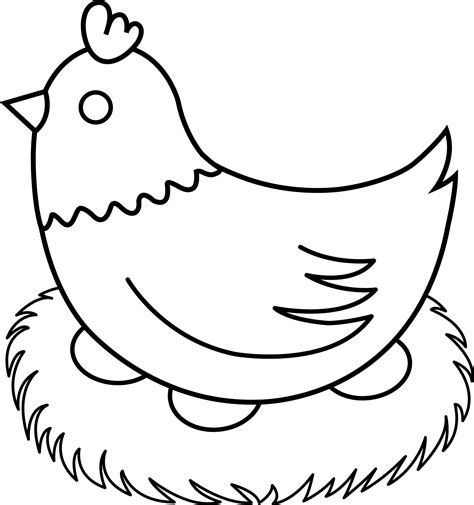 hen clipart black  white   hen clipart black