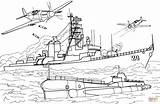 Coloring Pages Destroyer Adams Charles Class War Drawing sketch template