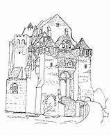 Coloring Castle Medieval Castles Pages Sheets Old Churches Printable Fantasy Knights Moat Princes Dragon Activity Books 9th Lords 10th Emphasis sketch template