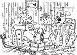 Room Coloring Pages Living Wallace Gromit Sitting Color Colouring Tocolor Kids sketch template