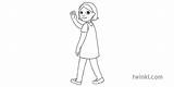 Waving Girl Goodbye Child Gesture Ks1 Greeting Rgb Person sketch template
