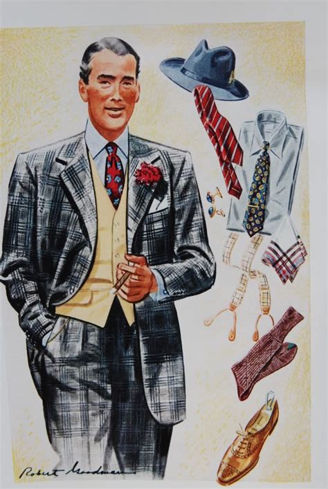 Apparel Arts March 1942 Vintage Clothing Men Fashion Illustration