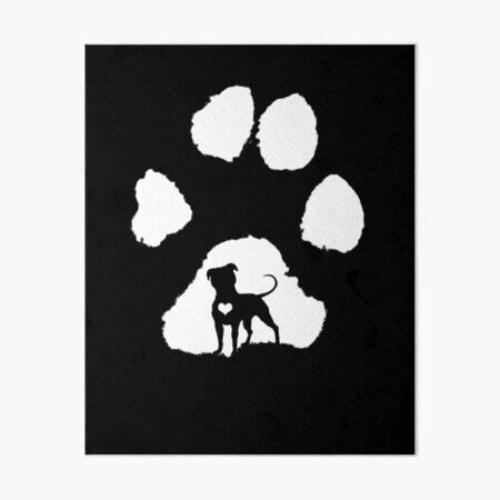 pitbull lover paw print white minimalist art board print  ryanvelez