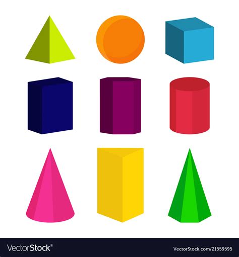 colour geometric shapes royalty  vector image