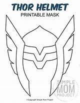 Mask Masks Thor Helmet Casco Avengers Coloringhome Simplemomproject Mascaras Superheroes sketch template