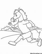 Horse Racing Coloring Kids sketch template